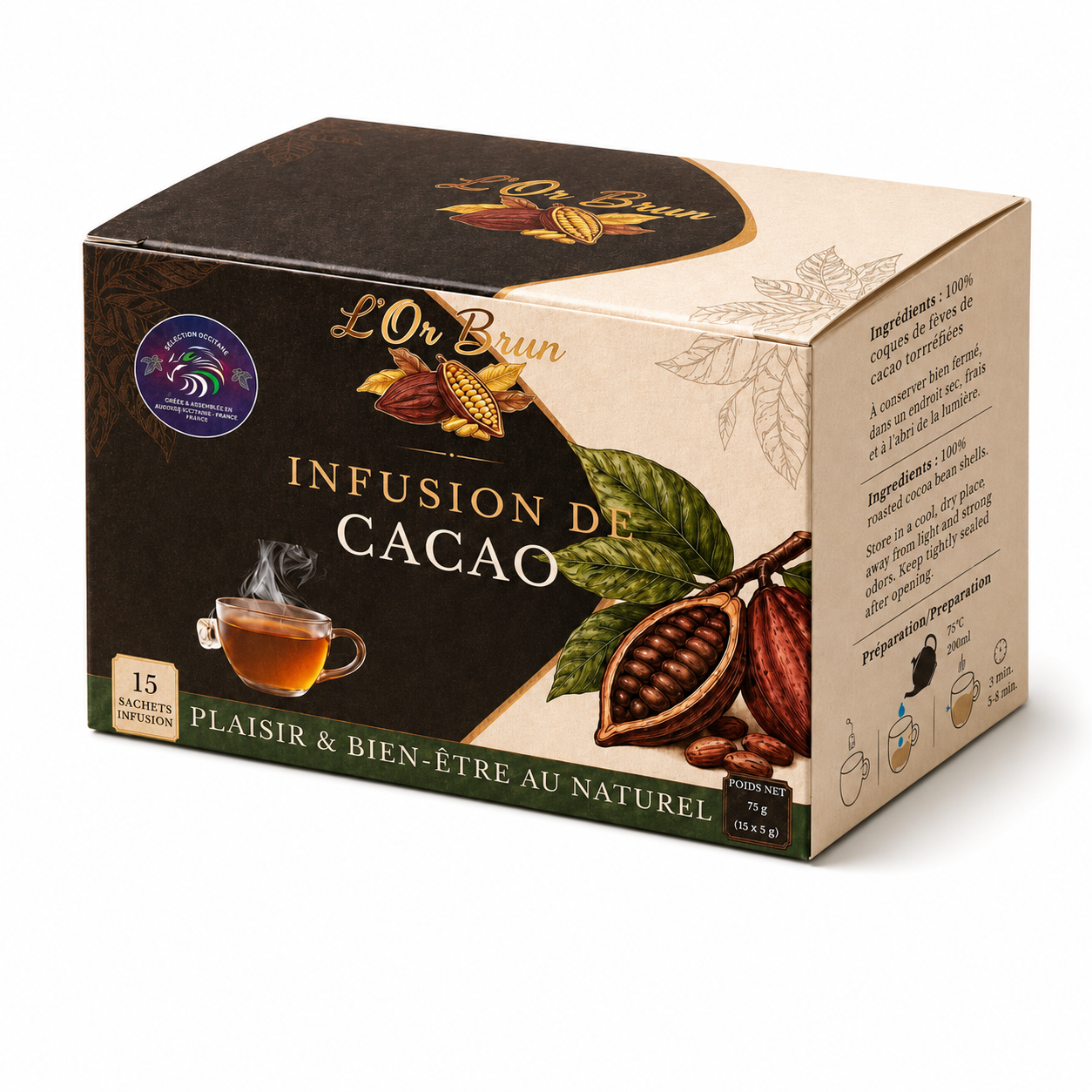 Masse de cacao L'Or Brun - cacao naturel SCMC